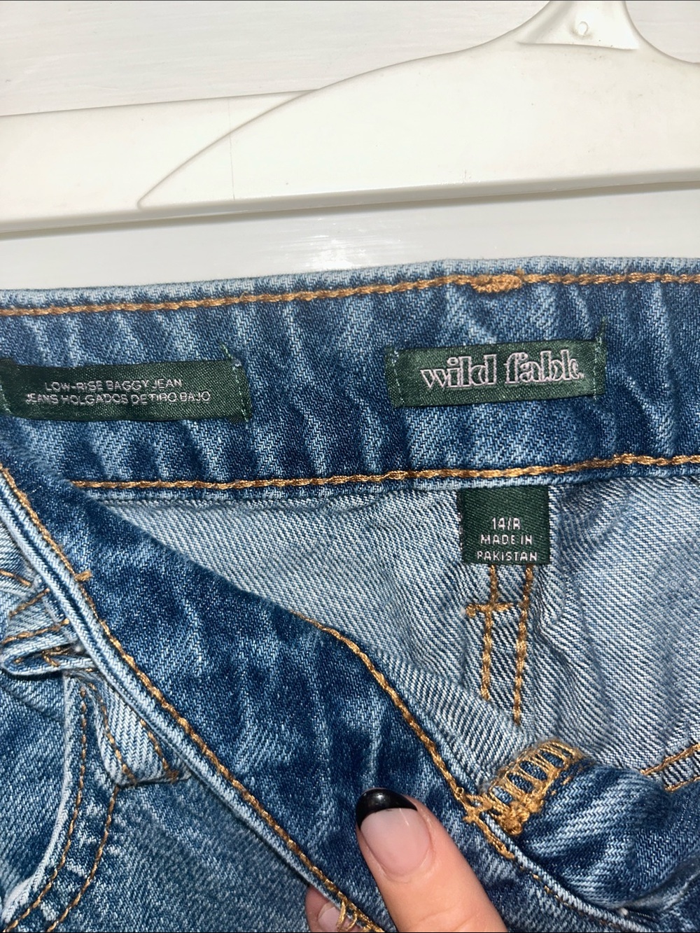 Wide Leg Low Rise Baggy Jeans in Classic Blue - Picture 6 of 6